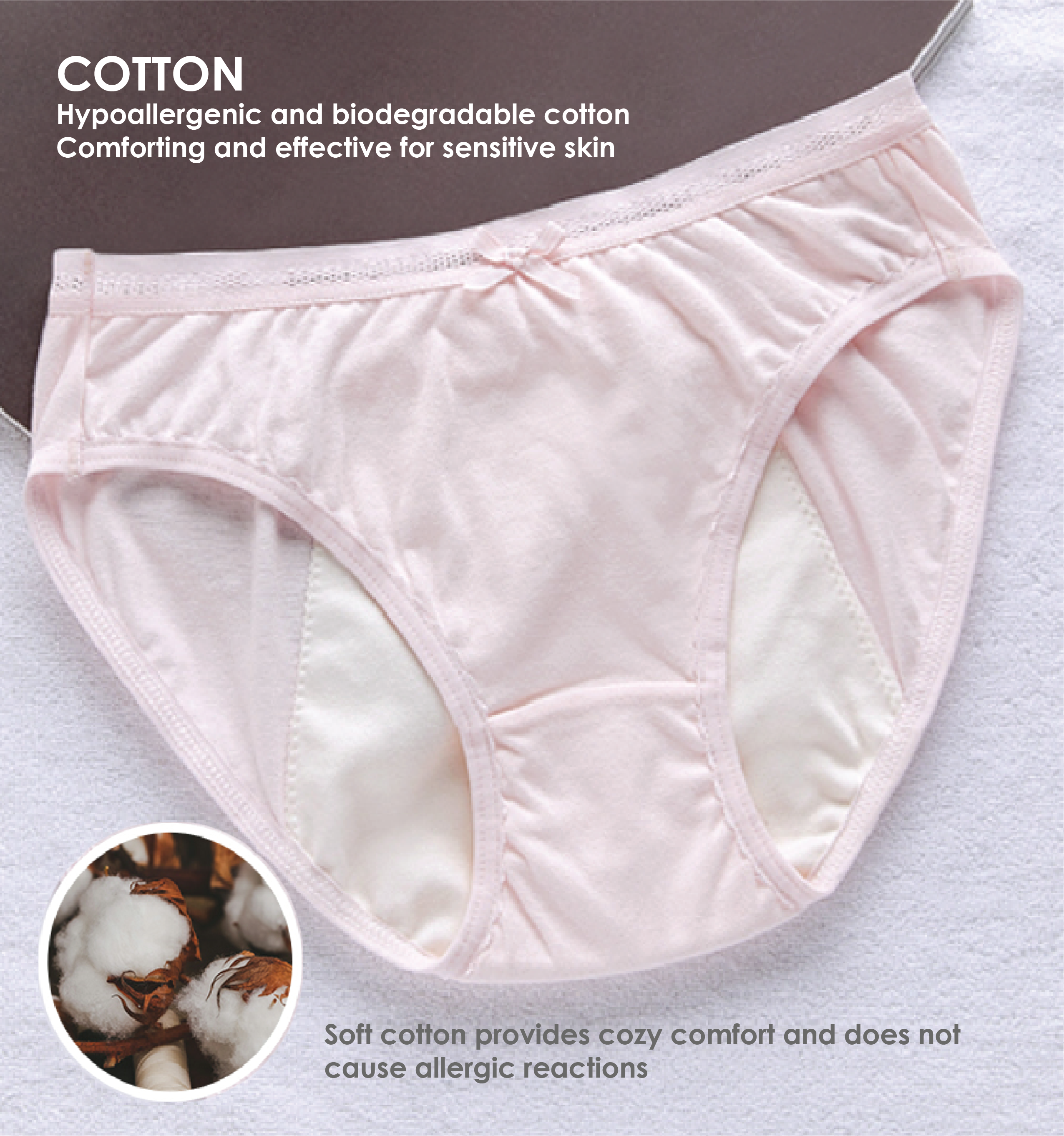 women menstrual panties fabric organic cotton